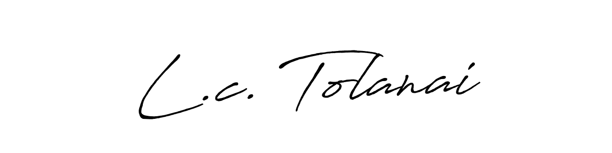 How to make L.c. Tolanai name signature. Use Antro_Vectra_Bolder style for creating short signs online. This is the latest handwritten sign. L.c. Tolanai signature style 7 images and pictures png