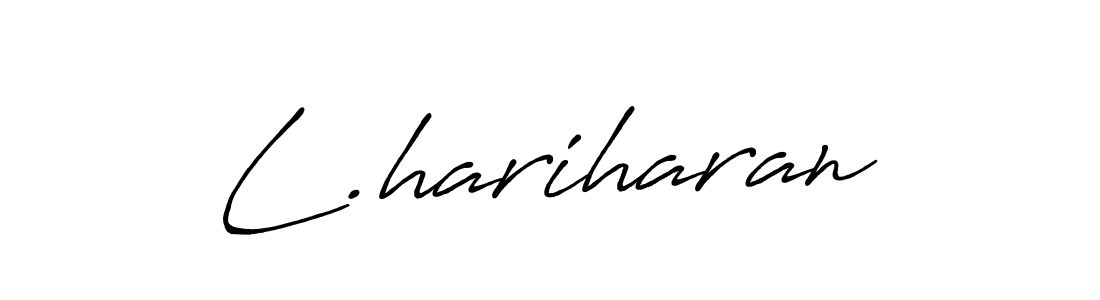 How to make L.hariharan name signature. Use Antro_Vectra_Bolder style for creating short signs online. This is the latest handwritten sign. L.hariharan signature style 7 images and pictures png