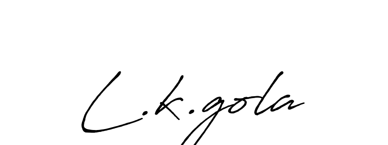 if you are searching for the best signature style for your name L.k.gola. so please give up your signature search. here we have designed multiple signature styles  using Antro_Vectra_Bolder. L.k.gola signature style 7 images and pictures png