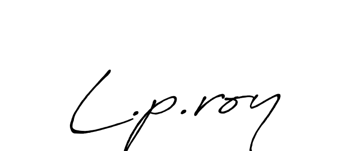 How to make L.p.roy name signature. Use Antro_Vectra_Bolder style for creating short signs online. This is the latest handwritten sign. L.p.roy signature style 7 images and pictures png