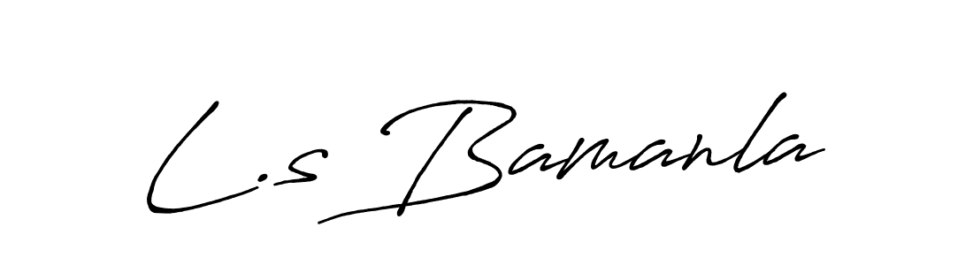 Create a beautiful signature design for name L.s Bamanla. With this signature (Antro_Vectra_Bolder) fonts, you can make a handwritten signature for free. L.s Bamanla signature style 7 images and pictures png