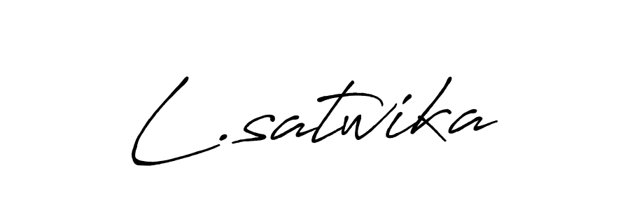 The best way (Antro_Vectra_Bolder) to make a short signature is to pick only two or three words in your name. The name L.satwika include a total of six letters. For converting this name. L.satwika signature style 7 images and pictures png