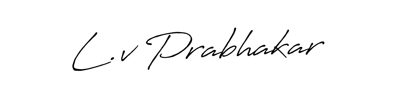 The best way (Antro_Vectra_Bolder) to make a short signature is to pick only two or three words in your name. The name L.v Prabhakar include a total of six letters. For converting this name. L.v Prabhakar signature style 7 images and pictures png