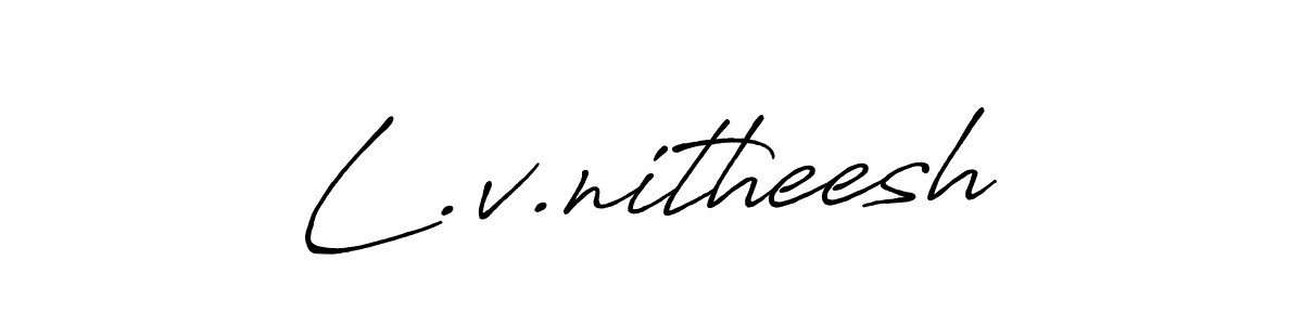 Create a beautiful signature design for name L.v.nitheesh. With this signature (Antro_Vectra_Bolder) fonts, you can make a handwritten signature for free. L.v.nitheesh signature style 7 images and pictures png