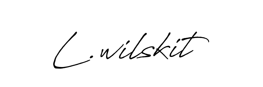 Also we have L.wilskit name is the best signature style. Create professional handwritten signature collection using Antro_Vectra_Bolder autograph style. L.wilskit signature style 7 images and pictures png