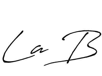 Create a beautiful signature design for name La B. With this signature (Antro_Vectra_Bolder) fonts, you can make a handwritten signature for free. La B signature style 7 images and pictures png