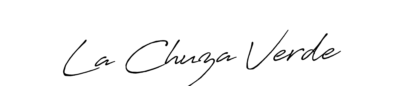 Design your own signature with our free online signature maker. With this signature software, you can create a handwritten (Antro_Vectra_Bolder) signature for name La Chuza Verde. La Chuza Verde signature style 7 images and pictures png