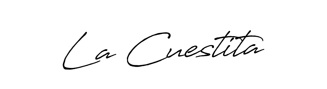 Make a beautiful signature design for name La Cuestita. With this signature (Antro_Vectra_Bolder) style, you can create a handwritten signature for free. La Cuestita signature style 7 images and pictures png