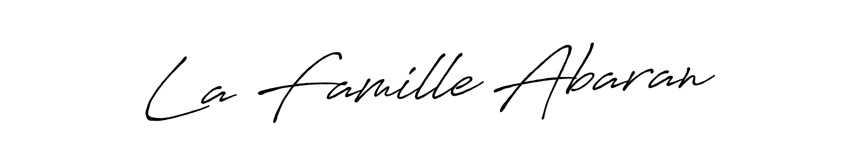 Similarly Antro_Vectra_Bolder is the best handwritten signature design. Signature creator online .You can use it as an online autograph creator for name La Famille Abaran. La Famille Abaran signature style 7 images and pictures png