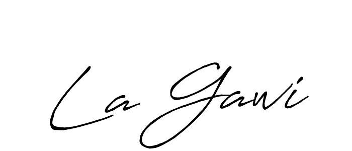 Use a signature maker to create a handwritten signature online. With this signature software, you can design (Antro_Vectra_Bolder) your own signature for name La Gawi. La Gawi signature style 7 images and pictures png