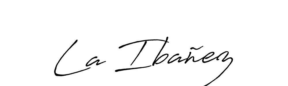 The best way (Antro_Vectra_Bolder) to make a short signature is to pick only two or three words in your name. The name La Ibañez include a total of six letters. For converting this name. La Ibañez signature style 7 images and pictures png