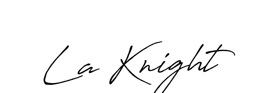 Use a signature maker to create a handwritten signature online. With this signature software, you can design (Antro_Vectra_Bolder) your own signature for name La Knight. La Knight signature style 7 images and pictures png