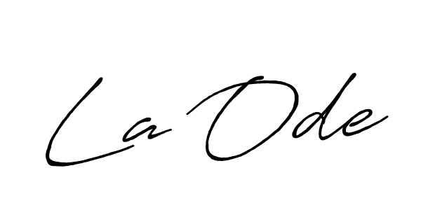 Make a beautiful signature design for name La Ode. With this signature (Antro_Vectra_Bolder) style, you can create a handwritten signature for free. La Ode signature style 7 images and pictures png