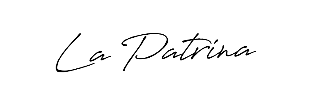 Also we have La Patrina name is the best signature style. Create professional handwritten signature collection using Antro_Vectra_Bolder autograph style. La Patrina signature style 7 images and pictures png