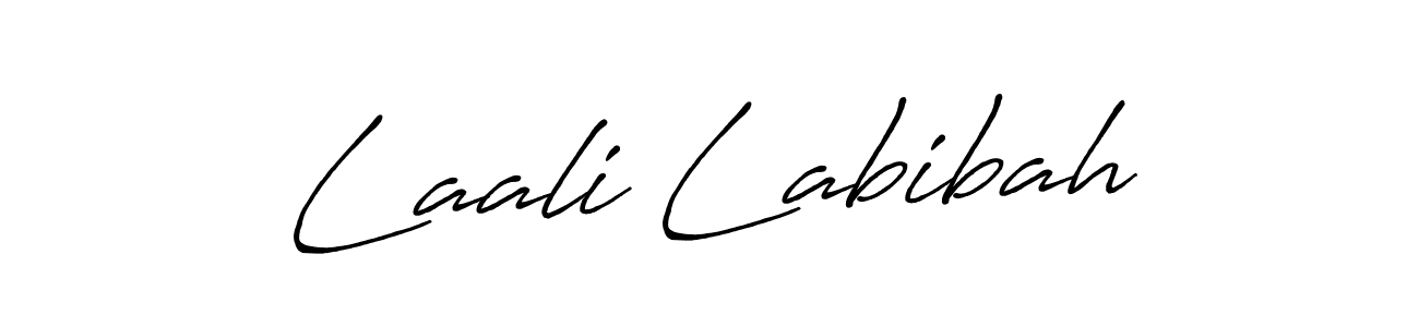 if you are searching for the best signature style for your name Laali Labibah. so please give up your signature search. here we have designed multiple signature styles  using Antro_Vectra_Bolder. Laali Labibah signature style 7 images and pictures png