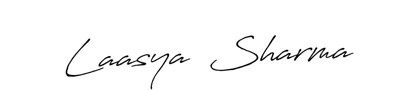 if you are searching for the best signature style for your name Laasya  Sharma. so please give up your signature search. here we have designed multiple signature styles  using Antro_Vectra_Bolder. Laasya  Sharma signature style 7 images and pictures png
