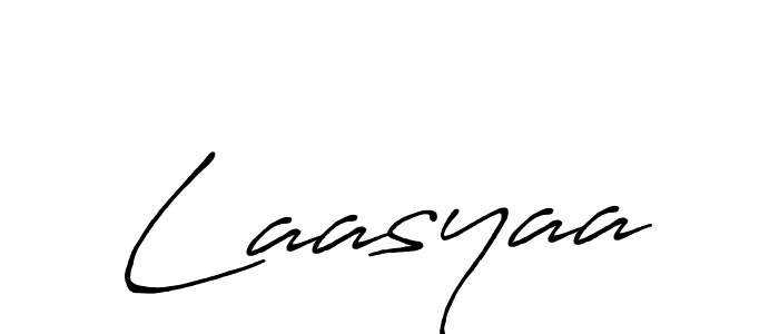 Make a beautiful signature design for name Laasyaa. With this signature (Antro_Vectra_Bolder) style, you can create a handwritten signature for free. Laasyaa signature style 7 images and pictures png