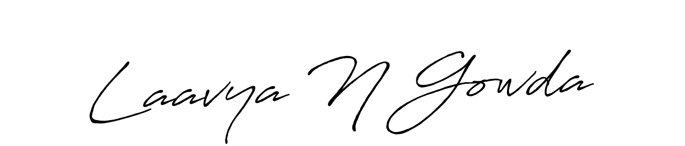 Laavya N Gowda stylish signature style. Best Handwritten Sign (Antro_Vectra_Bolder) for my name. Handwritten Signature Collection Ideas for my name Laavya N Gowda. Laavya N Gowda signature style 7 images and pictures png