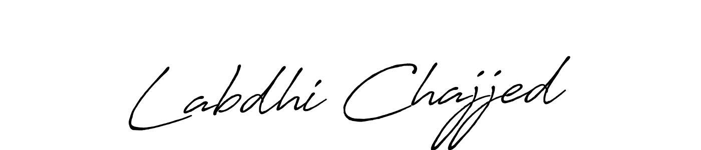 How to make Labdhi Chajjed name signature. Use Antro_Vectra_Bolder style for creating short signs online. This is the latest handwritten sign. Labdhi Chajjed signature style 7 images and pictures png