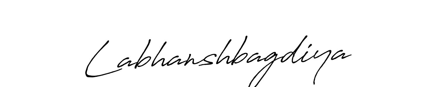 Create a beautiful signature design for name Labhanshbagdiya. With this signature (Antro_Vectra_Bolder) fonts, you can make a handwritten signature for free. Labhanshbagdiya signature style 7 images and pictures png