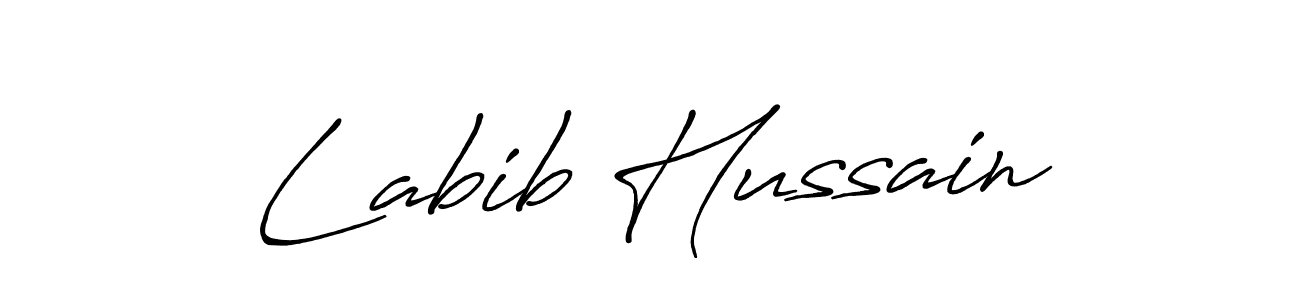 Labib Hussain stylish signature style. Best Handwritten Sign (Antro_Vectra_Bolder) for my name. Handwritten Signature Collection Ideas for my name Labib Hussain. Labib Hussain signature style 7 images and pictures png