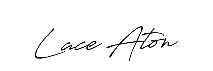 How to make Lace Aton name signature. Use Antro_Vectra_Bolder style for creating short signs online. This is the latest handwritten sign. Lace Aton signature style 7 images and pictures png