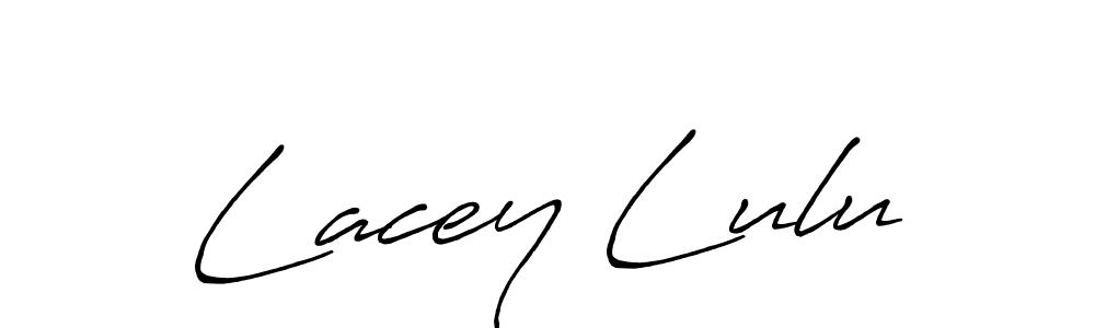 How to make Lacey Lulu name signature. Use Antro_Vectra_Bolder style for creating short signs online. This is the latest handwritten sign. Lacey Lulu signature style 7 images and pictures png