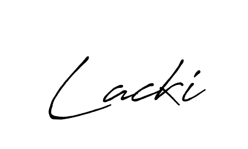 Use a signature maker to create a handwritten signature online. With this signature software, you can design (Antro_Vectra_Bolder) your own signature for name Lacki. Lacki signature style 7 images and pictures png