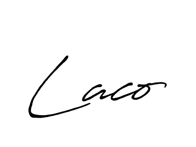 Design your own signature with our free online signature maker. With this signature software, you can create a handwritten (Antro_Vectra_Bolder) signature for name Laco. Laco signature style 7 images and pictures png