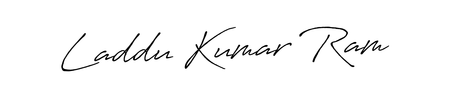 Make a beautiful signature design for name Laddu Kumar Ram. With this signature (Antro_Vectra_Bolder) style, you can create a handwritten signature for free. Laddu Kumar Ram signature style 7 images and pictures png