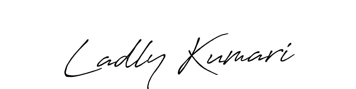 Antro_Vectra_Bolder is a professional signature style that is perfect for those who want to add a touch of class to their signature. It is also a great choice for those who want to make their signature more unique. Get Ladly Kumari name to fancy signature for free. Ladly Kumari signature style 7 images and pictures png