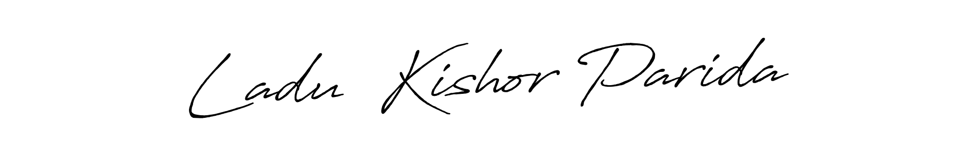 This is the best signature style for the Ladu  Kishor Parida name. Also you like these signature font (Antro_Vectra_Bolder). Mix name signature. Ladu  Kishor Parida signature style 7 images and pictures png