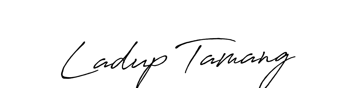 Make a beautiful signature design for name Ladup Tamang. With this signature (Antro_Vectra_Bolder) style, you can create a handwritten signature for free. Ladup Tamang signature style 7 images and pictures png