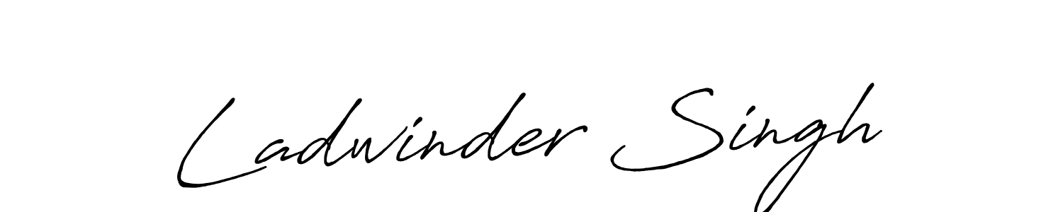 Create a beautiful signature design for name Ladwinder Singh. With this signature (Antro_Vectra_Bolder) fonts, you can make a handwritten signature for free. Ladwinder Singh signature style 7 images and pictures png