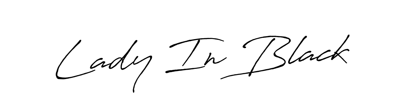Lady In Black stylish signature style. Best Handwritten Sign (Antro_Vectra_Bolder) for my name. Handwritten Signature Collection Ideas for my name Lady In Black. Lady In Black signature style 7 images and pictures png