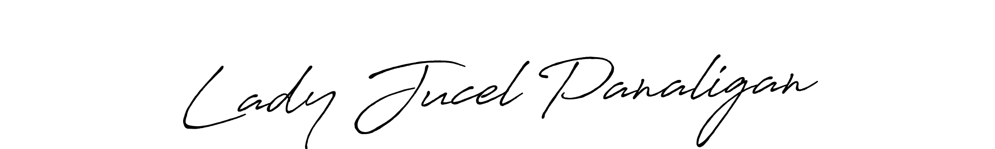 Lady Jucel Panaligan stylish signature style. Best Handwritten Sign (Antro_Vectra_Bolder) for my name. Handwritten Signature Collection Ideas for my name Lady Jucel Panaligan. Lady Jucel Panaligan signature style 7 images and pictures png