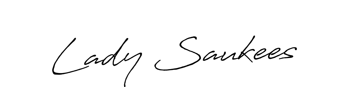 Similarly Antro_Vectra_Bolder is the best handwritten signature design. Signature creator online .You can use it as an online autograph creator for name Lady Saukees. Lady Saukees signature style 7 images and pictures png