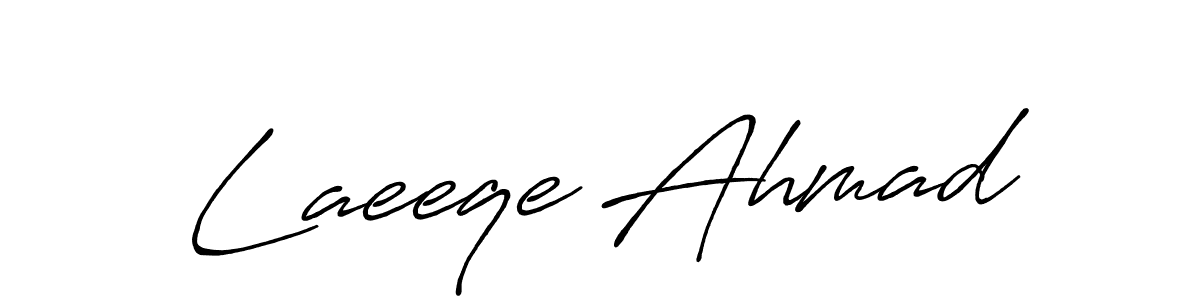 Similarly Antro_Vectra_Bolder is the best handwritten signature design. Signature creator online .You can use it as an online autograph creator for name Laeeqe Ahmad. Laeeqe Ahmad signature style 7 images and pictures png