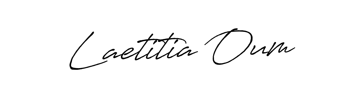 Antro_Vectra_Bolder is a professional signature style that is perfect for those who want to add a touch of class to their signature. It is also a great choice for those who want to make their signature more unique. Get Laetitia Oum name to fancy signature for free. Laetitia Oum signature style 7 images and pictures png