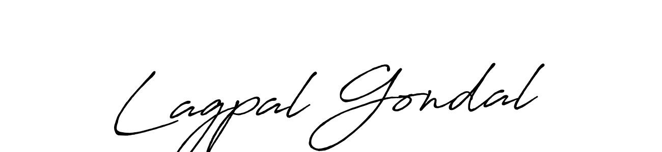 Make a beautiful signature design for name Lagpal Gondal. With this signature (Antro_Vectra_Bolder) style, you can create a handwritten signature for free. Lagpal Gondal signature style 7 images and pictures png