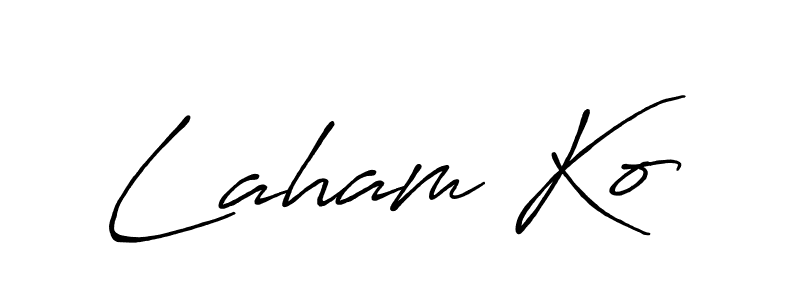 Also You can easily find your signature by using the search form. We will create Laham Ko name handwritten signature images for you free of cost using Antro_Vectra_Bolder sign style. Laham Ko signature style 7 images and pictures png