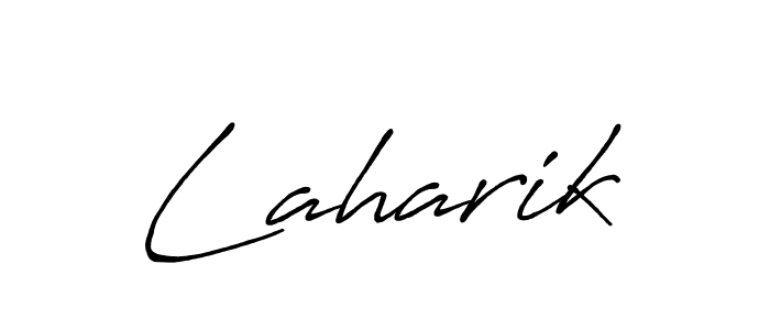 Use a signature maker to create a handwritten signature online. With this signature software, you can design (Antro_Vectra_Bolder) your own signature for name Laharik. Laharik signature style 7 images and pictures png