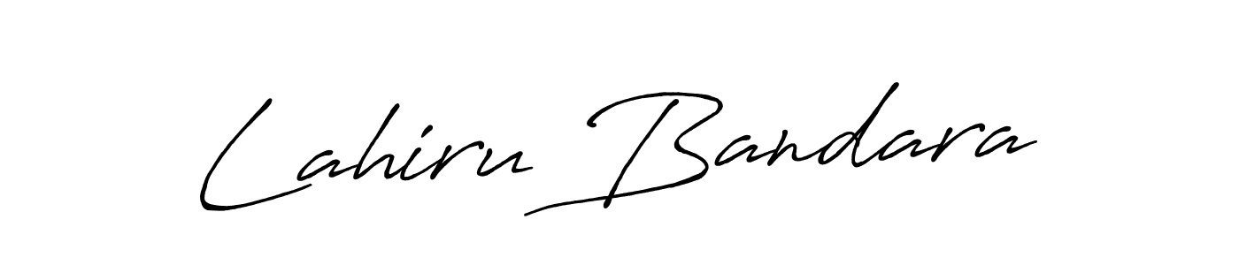 How to make Lahiru Bandara name signature. Use Antro_Vectra_Bolder style for creating short signs online. This is the latest handwritten sign. Lahiru Bandara signature style 7 images and pictures png