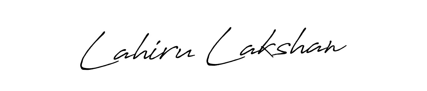 Make a beautiful signature design for name Lahiru Lakshan. With this signature (Antro_Vectra_Bolder) style, you can create a handwritten signature for free. Lahiru Lakshan signature style 7 images and pictures png