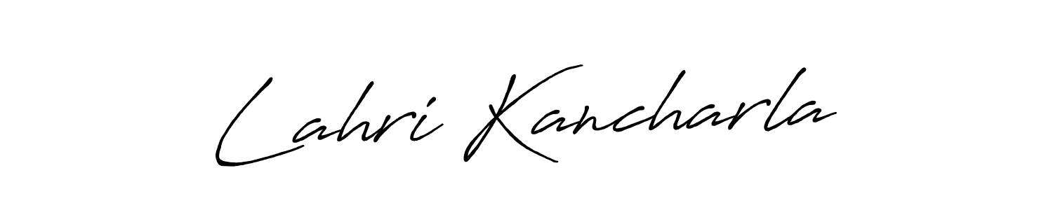 Use a signature maker to create a handwritten signature online. With this signature software, you can design (Antro_Vectra_Bolder) your own signature for name Lahri Kancharla. Lahri Kancharla signature style 7 images and pictures png