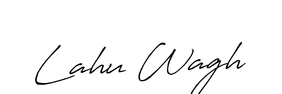 The best way (Antro_Vectra_Bolder) to make a short signature is to pick only two or three words in your name. The name Lahu Wagh include a total of six letters. For converting this name. Lahu Wagh signature style 7 images and pictures png