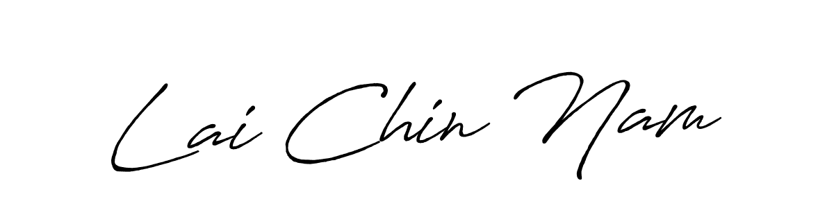 if you are searching for the best signature style for your name Lai Chin Nam. so please give up your signature search. here we have designed multiple signature styles  using Antro_Vectra_Bolder. Lai Chin Nam signature style 7 images and pictures png