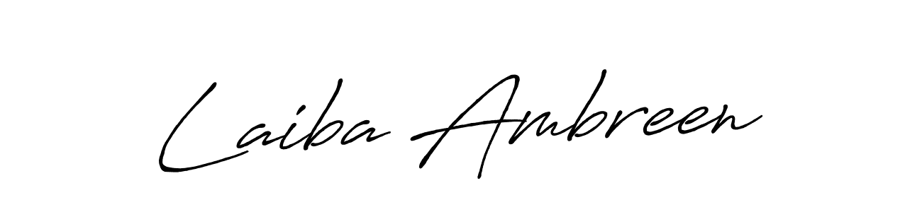 Design your own signature with our free online signature maker. With this signature software, you can create a handwritten (Antro_Vectra_Bolder) signature for name Laiba Ambreen. Laiba Ambreen signature style 7 images and pictures png