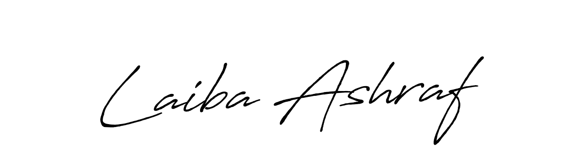 How to make Laiba Ashraf name signature. Use Antro_Vectra_Bolder style for creating short signs online. This is the latest handwritten sign. Laiba Ashraf signature style 7 images and pictures png