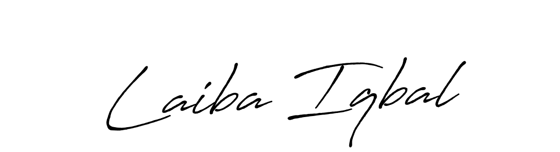 Create a beautiful signature design for name Laiba Iqbal. With this signature (Antro_Vectra_Bolder) fonts, you can make a handwritten signature for free. Laiba Iqbal signature style 7 images and pictures png